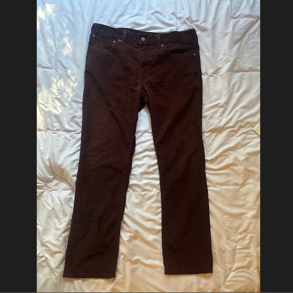 vintage levi’s straight leg brown corduroy pants